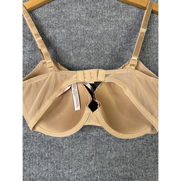 Victoria's Secret 34D Demi‎ Bra Nude Floral Lace Underwire Lined Beige - Picture 5 of 10